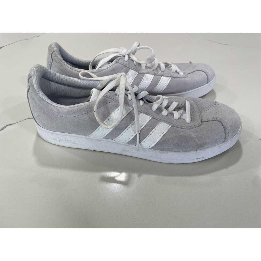 Adidas Womens Neo Courset Suede Sneakers 10 Leather Athletic Shoes Gray SHC
